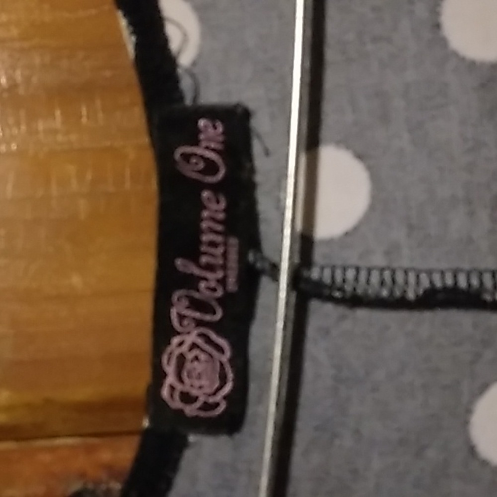 V neck volume one poke a dot mid length dress